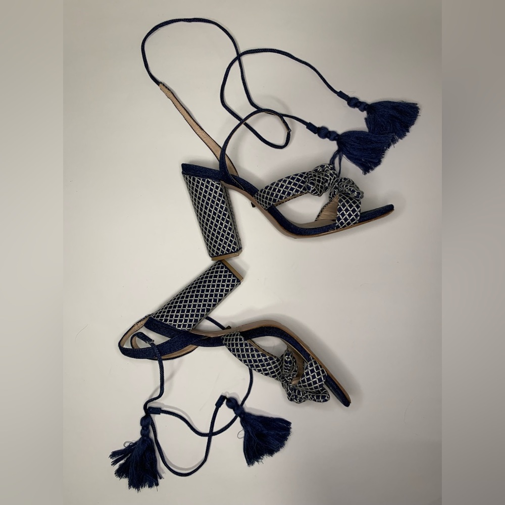 SCHUTZ blue tassel heels size 9.5